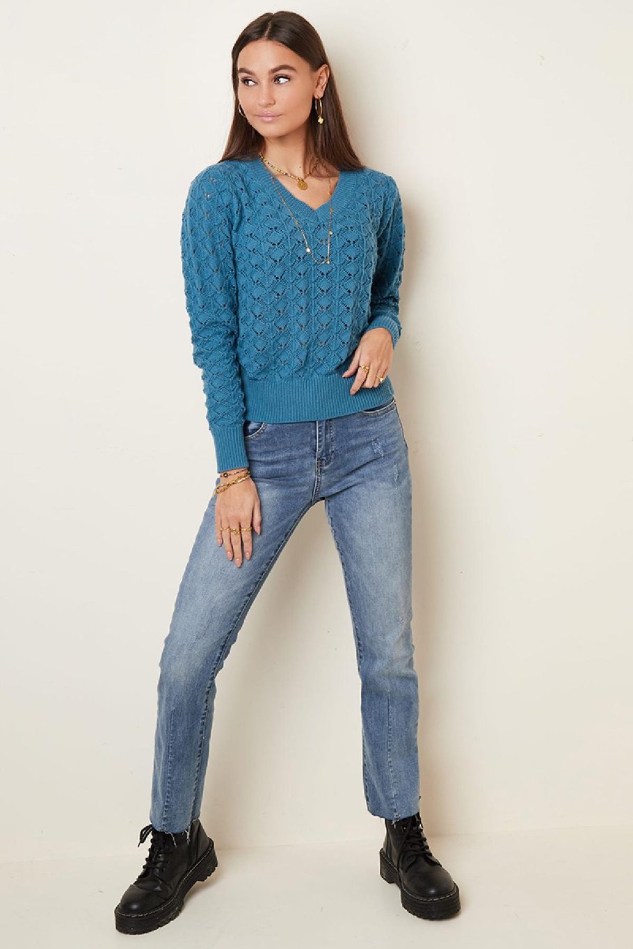 Pull pointelle Orange S/M Image4